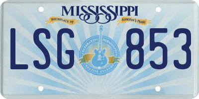 MS license plate LSG853