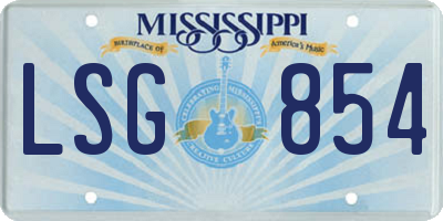 MS license plate LSG854