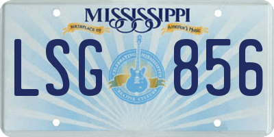 MS license plate LSG856
