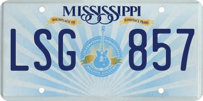 MS license plate LSG857