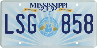 MS license plate LSG858