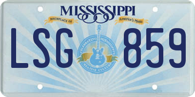 MS license plate LSG859