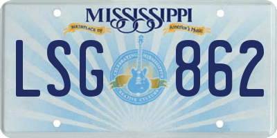 MS license plate LSG862