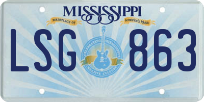 MS license plate LSG863