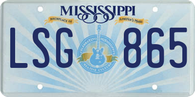 MS license plate LSG865