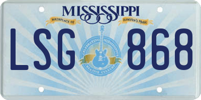 MS license plate LSG868