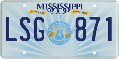 MS license plate LSG871