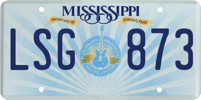 MS license plate LSG873