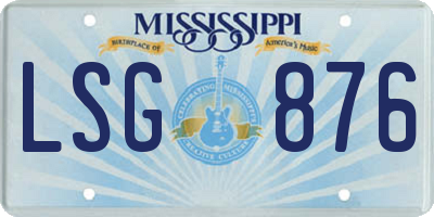 MS license plate LSG876