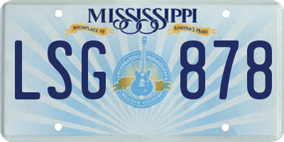 MS license plate LSG878