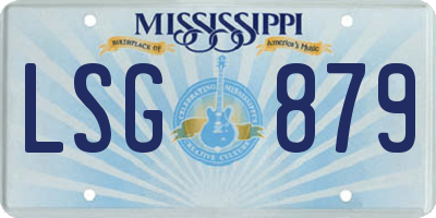 MS license plate LSG879