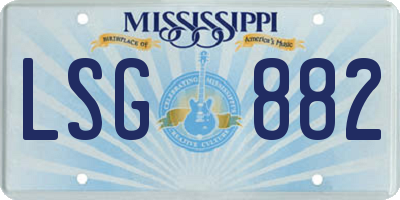 MS license plate LSG882