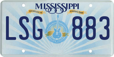 MS license plate LSG883