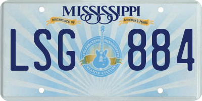 MS license plate LSG884