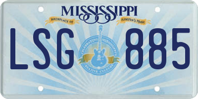 MS license plate LSG885