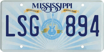 MS license plate LSG894