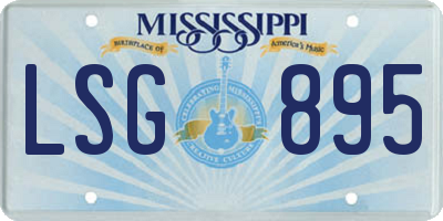 MS license plate LSG895