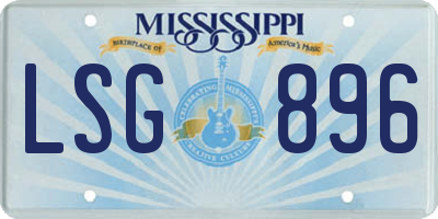 MS license plate LSG896