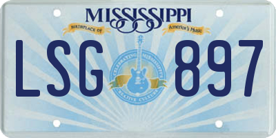 MS license plate LSG897