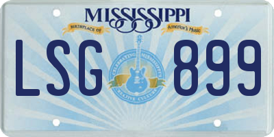 MS license plate LSG899