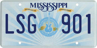MS license plate LSG901