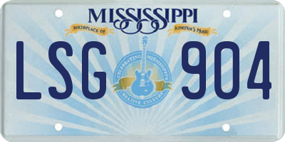 MS license plate LSG904