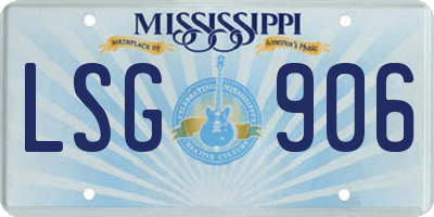 MS license plate LSG906