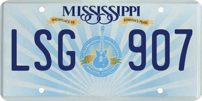 MS license plate LSG907