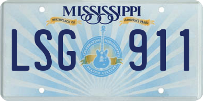 MS license plate LSG911