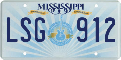 MS license plate LSG912