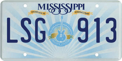 MS license plate LSG913