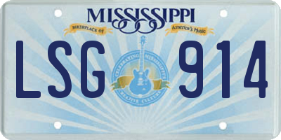 MS license plate LSG914