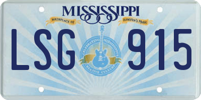 MS license plate LSG915