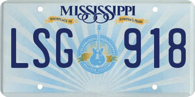 MS license plate LSG918