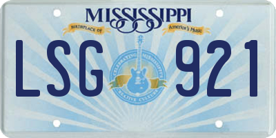 MS license plate LSG921
