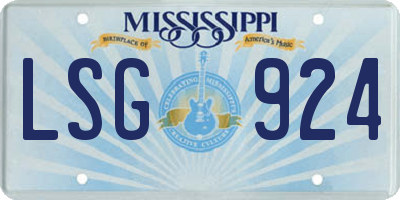 MS license plate LSG924