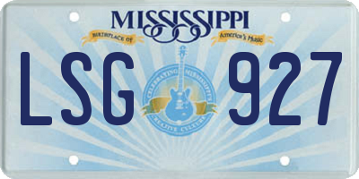 MS license plate LSG927