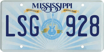 MS license plate LSG928