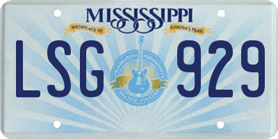 MS license plate LSG929