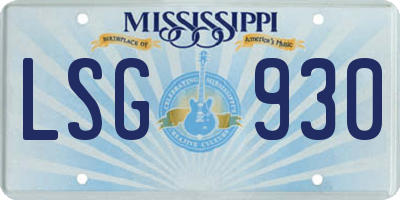 MS license plate LSG930