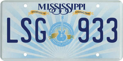 MS license plate LSG933