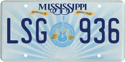 MS license plate LSG936