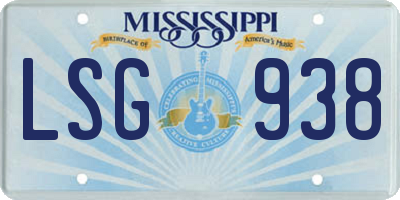 MS license plate LSG938
