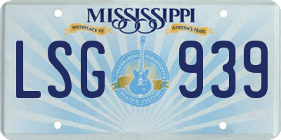 MS license plate LSG939