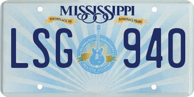 MS license plate LSG940