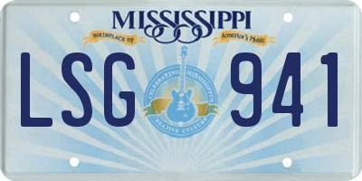 MS license plate LSG941