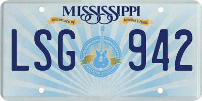 MS license plate LSG942