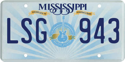 MS license plate LSG943