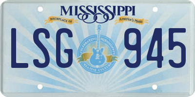 MS license plate LSG945