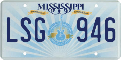 MS license plate LSG946